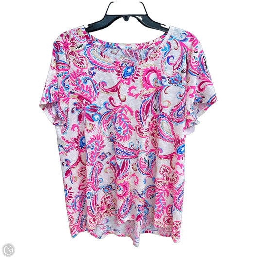 Top Short Sleeve Designer By Lilly Pulitzer In Multi-colored, Size: Xxl
