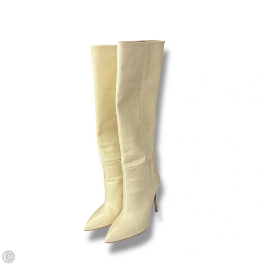 Boots Knee Heels By Paris of Texas In Cream, Size: 9.5