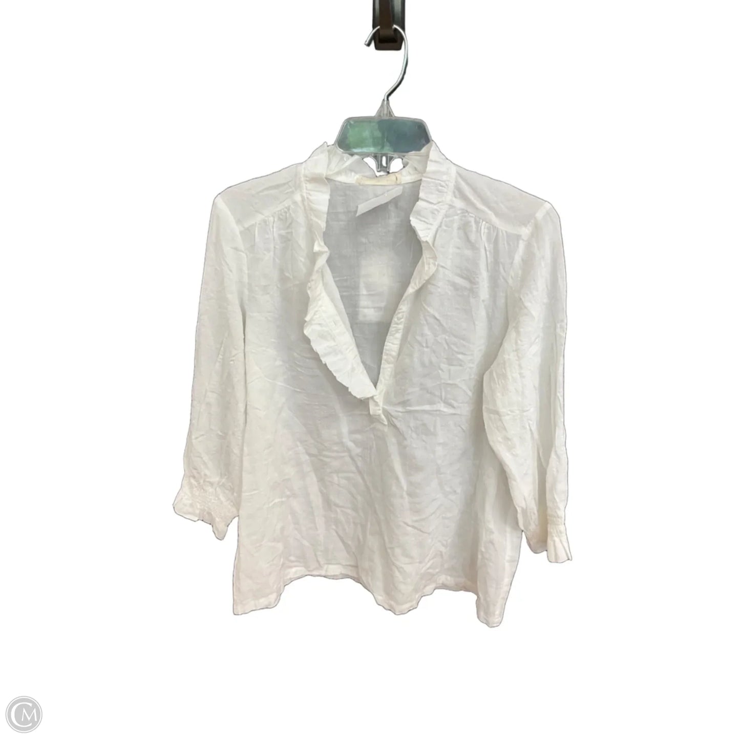 Top Long Sleeve By Cmb In White, Size: M