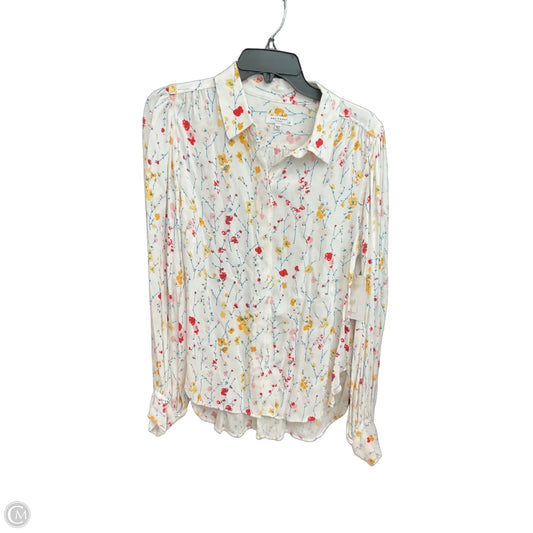 Blouse Long Sleeve By Equipment In Floral Print, Size: L