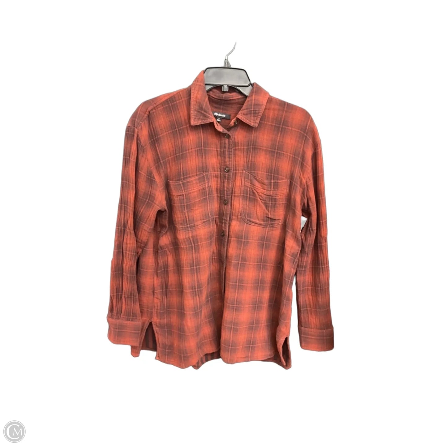 Blouse Long Sleeve By Madewell In Orange, Size: M