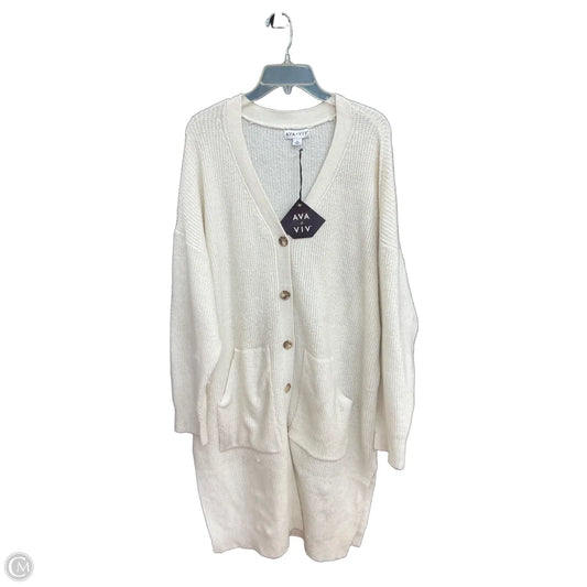 Cardigan By Ava & Viv In Cream, Size: 2x