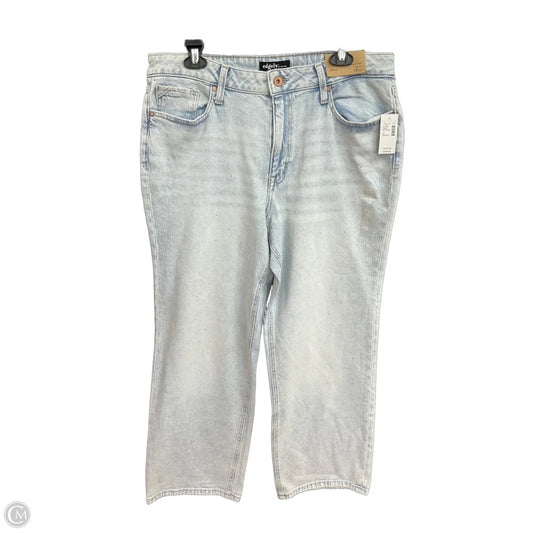 Jeans Straight By Edgely In Blue Denim, Size: 16