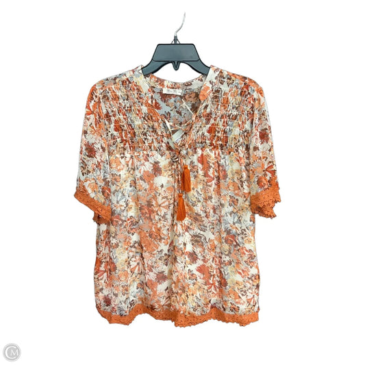 Top Short Sleeve By Miss Me In Orange, Size: Xl