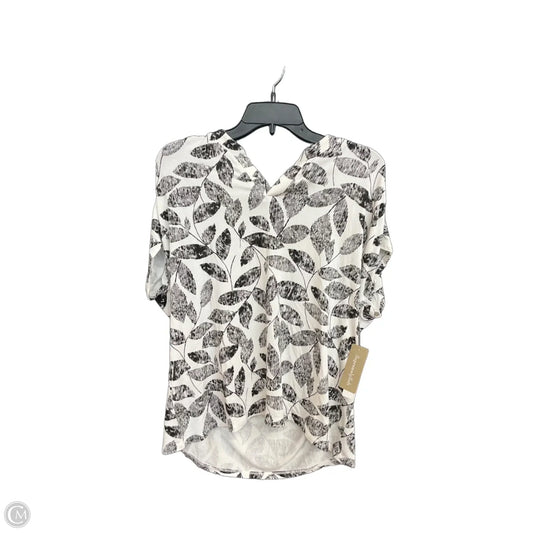 Top Short Sleeve By Chicos In Black & White, Size: L