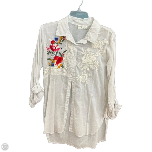 Blouse Long Sleeve By Vintage In Floral Print, Size: M
