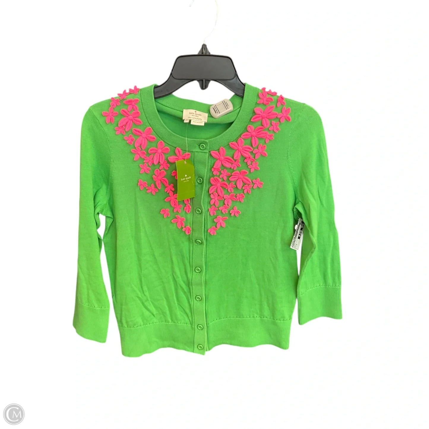 Cardigan Designer By Kate Spade In Green, Size: S