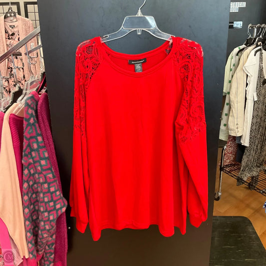 Top Long Sleeve By Ashley Stewart In Red, Size: 2x