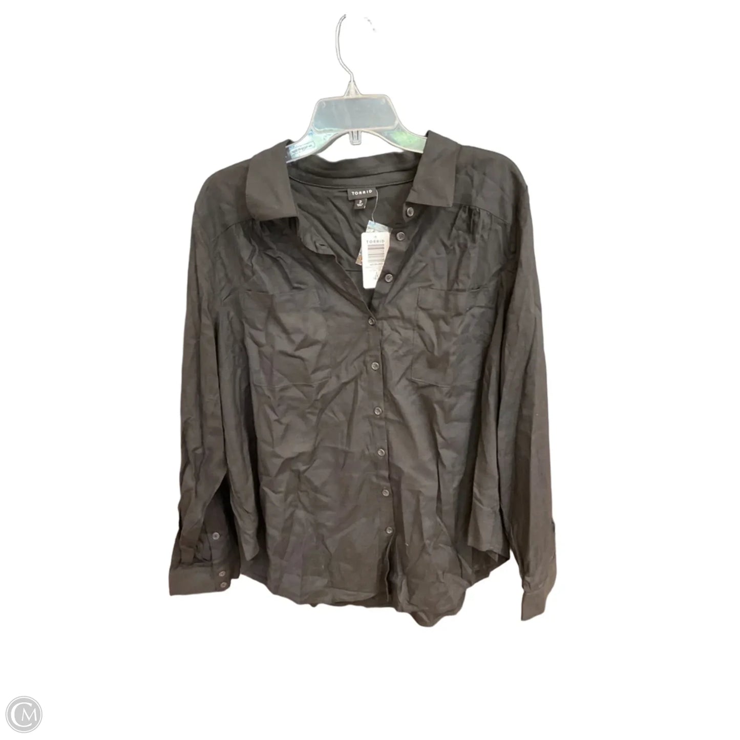Blouse Long Sleeve By Torrid In Black, Size: 2x