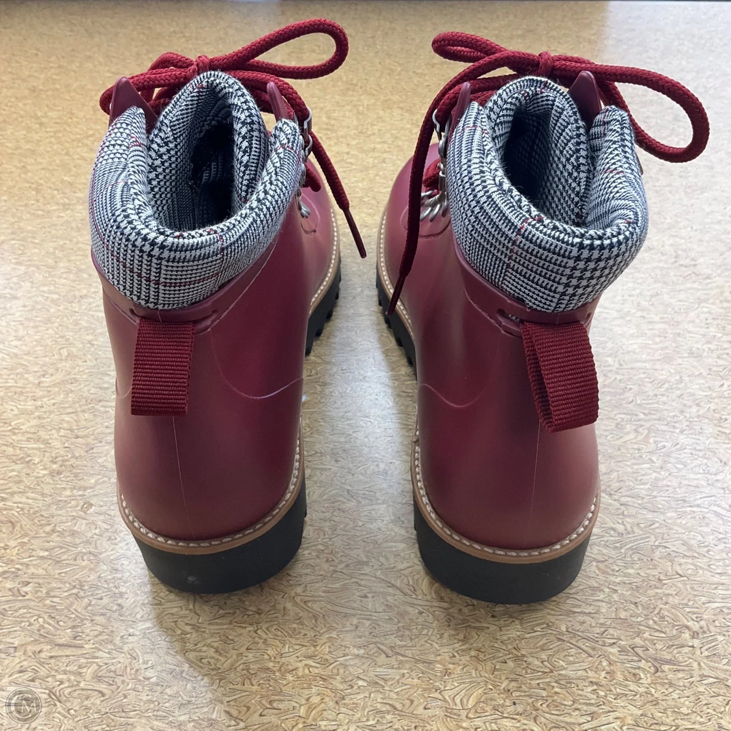 Boots Combat By Bernardo In Red, Size: 9