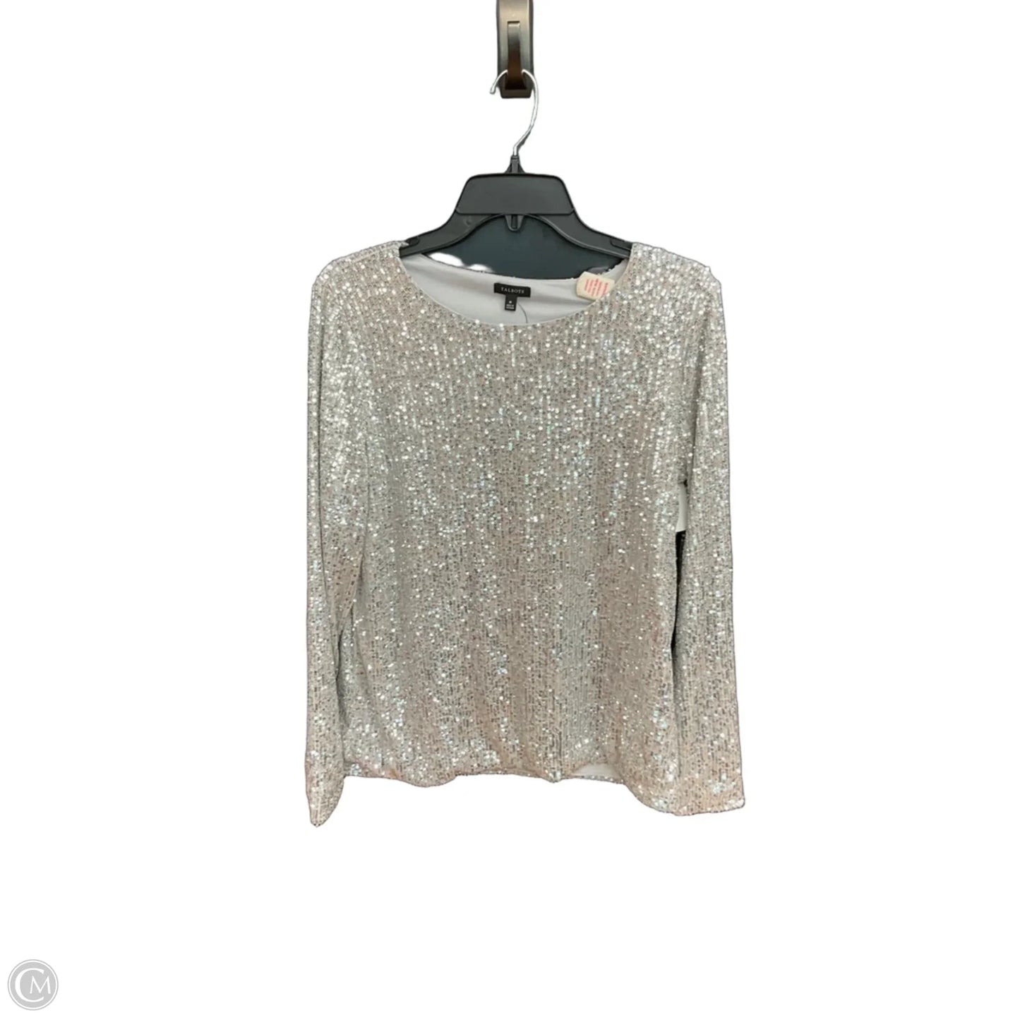 Top Long Sleeve By Talbots In Silver, Size: M