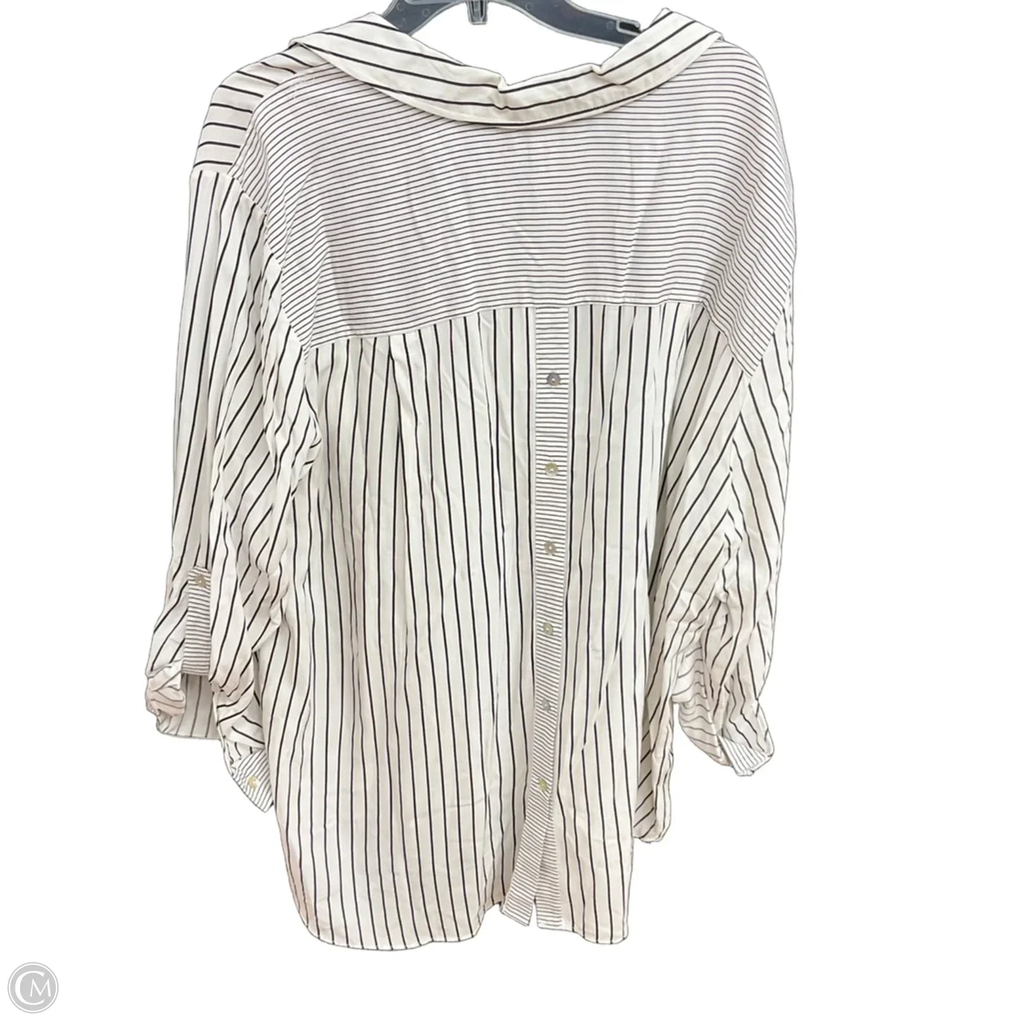 Blouse Long Sleeve By Jane And Delancey In Striped Pattern, Size: 2x