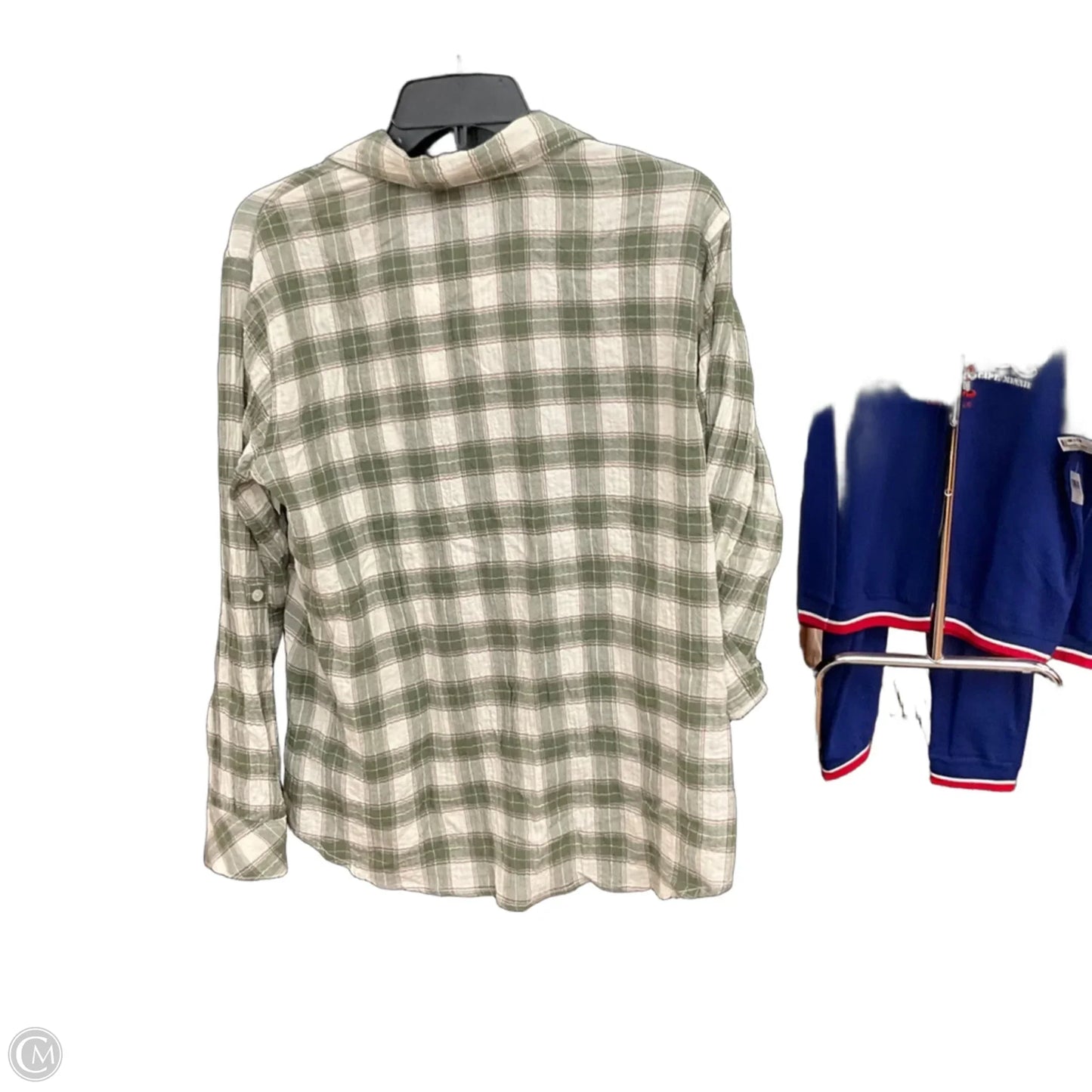 Blouse Long Sleeve By Sanctuary In Plaid Pattern, Size: S