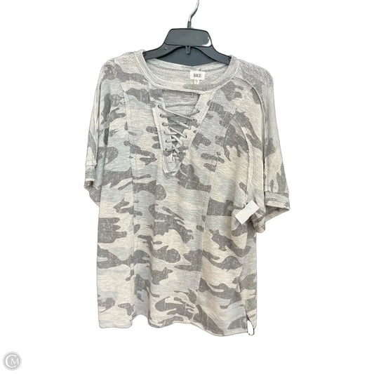 Top Short Sleeve By Bke In Grey, Size: Xl