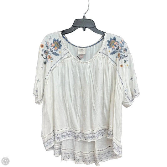 Top Short Sleeve By Knox Rose In White, Size: Xl