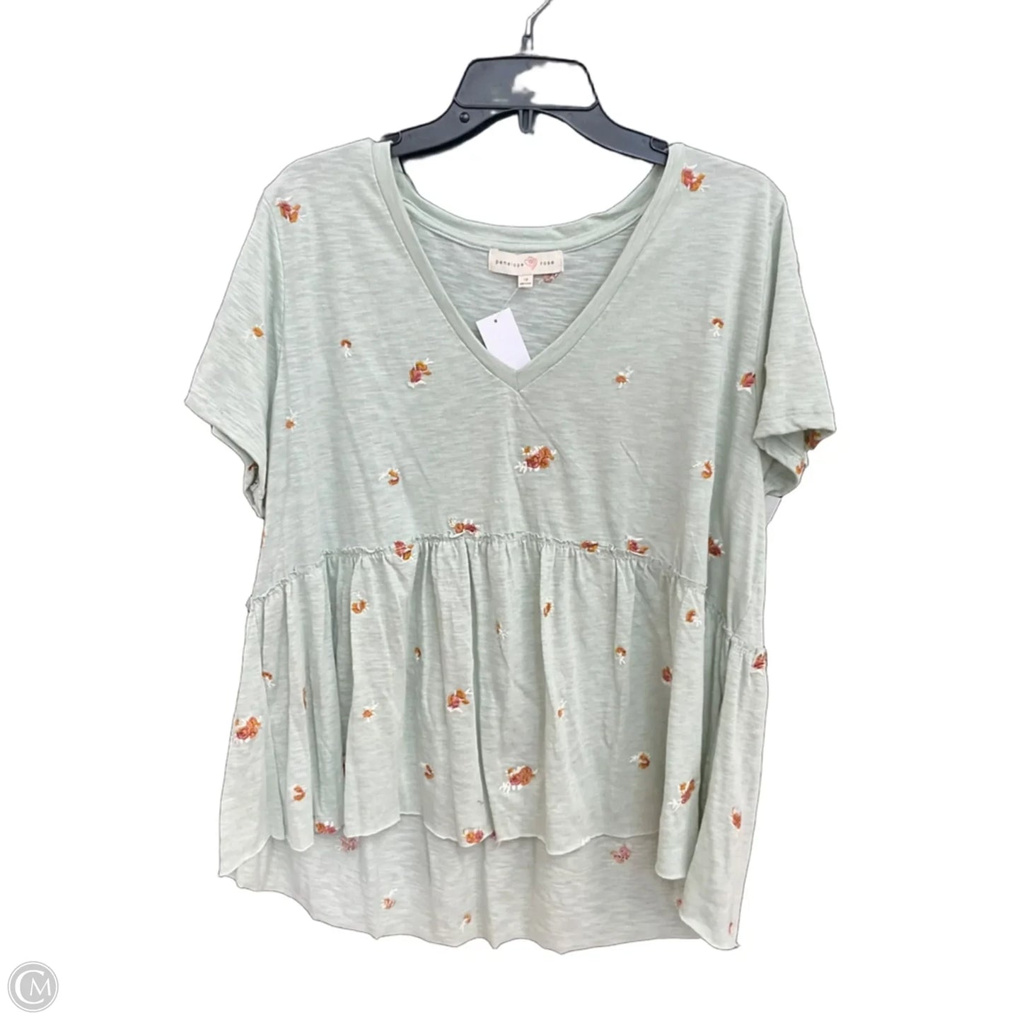 Top Short Sleeve By Penelope Rose In Green, Size: 1x