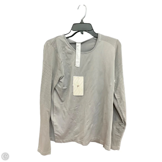 Athletic Top Long Sleeve Collar By Fabletics In Grey, Size: Xl