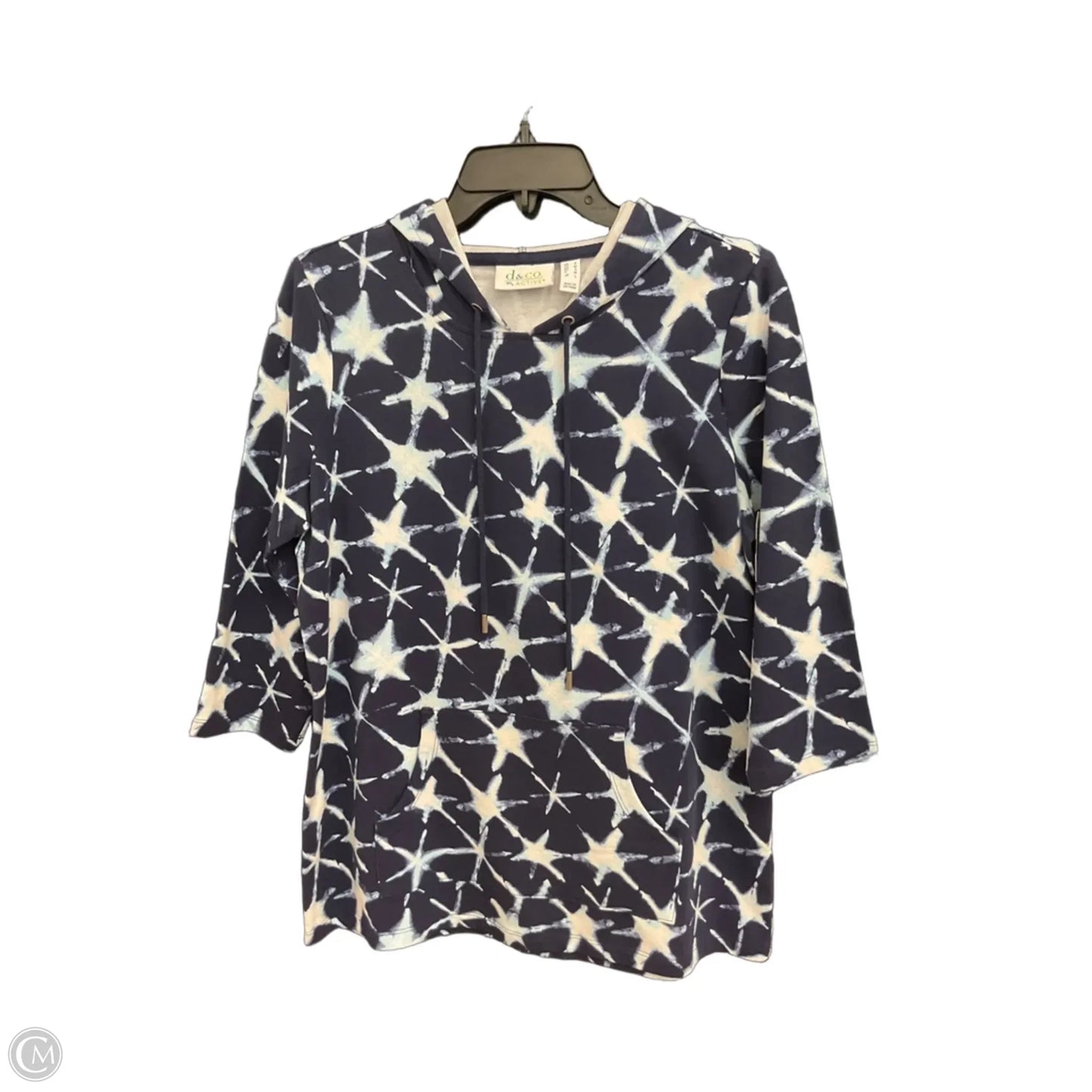 Top 3/4 Sleeve By D&co. In Blue, Size: S
