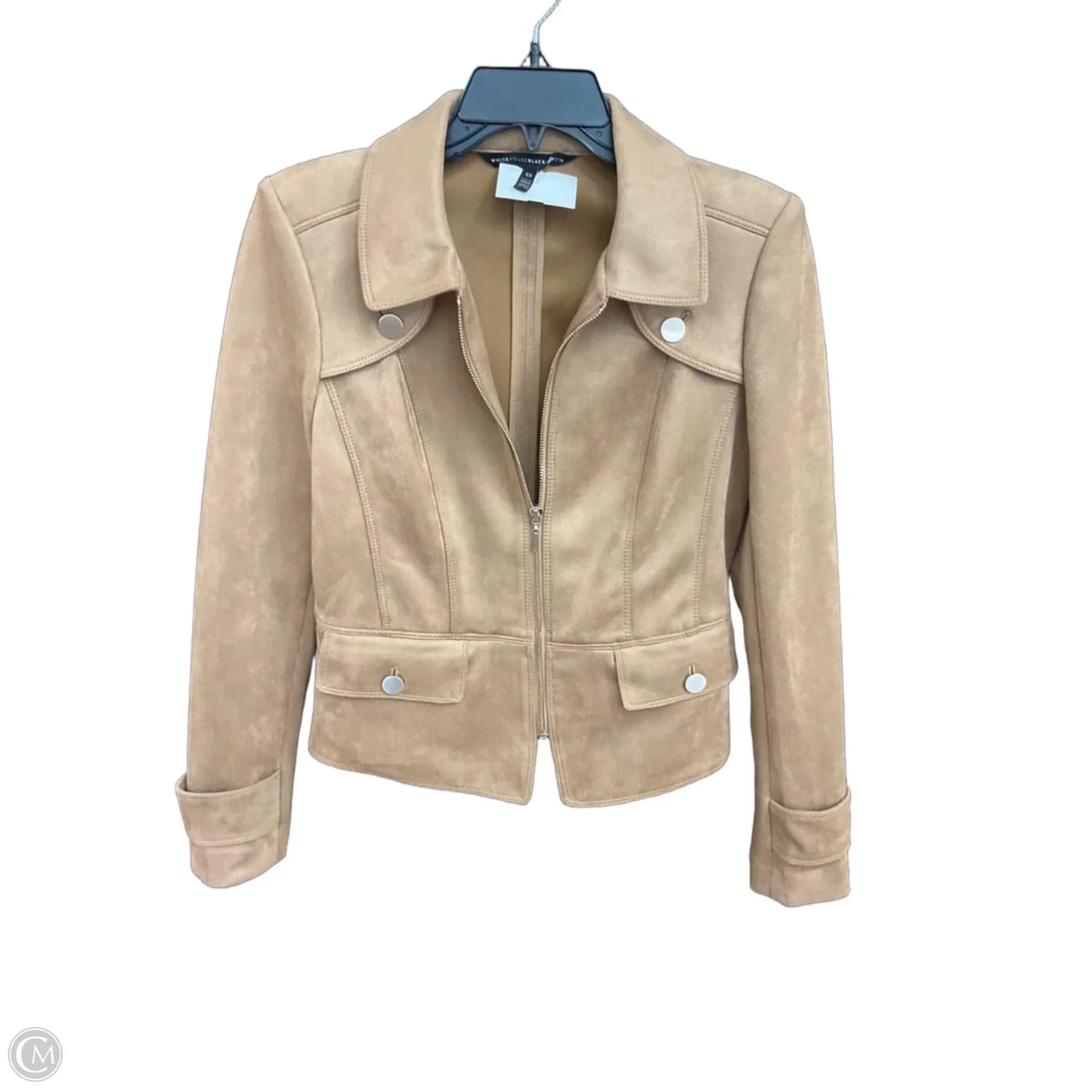 Jacket Moto By White House Black Market In Tan, Size: Xs