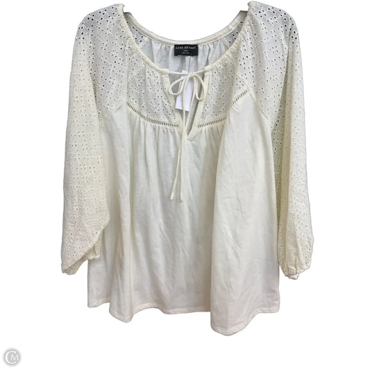Top Long Sleeve By Lane Bryant In White, Size: 2x