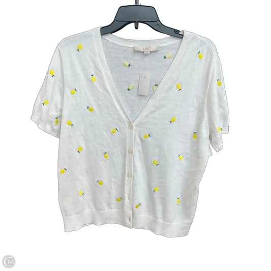 Top Short Sleeve By Loft In White, Size: L