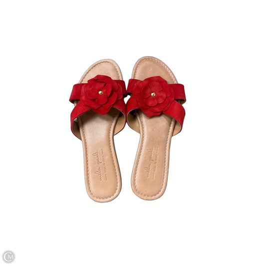 Sandals Flats By Cmb In Red & Tan, Size: 8.5
