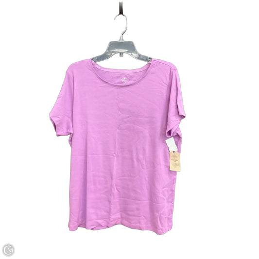 Top Short Sleeve By St Johns Bay In Purple, Size: 1x