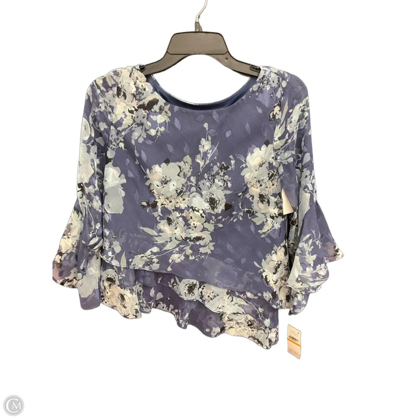 Top Long Sleeve By Alex Evenings In Blue, Size: S
