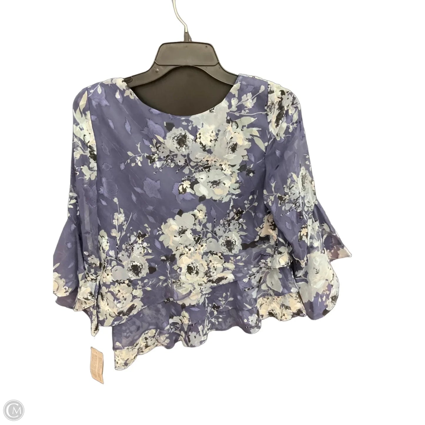 Top Long Sleeve By Alex Evenings In Blue, Size: S