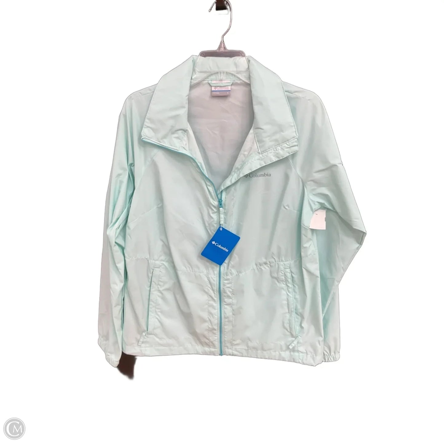 Jacket Windbreaker By Columbia In Blue, Size: L