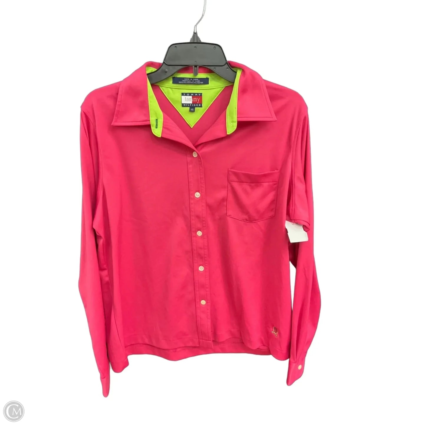 Blouse Long Sleeve By Tommy Hilfiger In Pink, Size: Xl