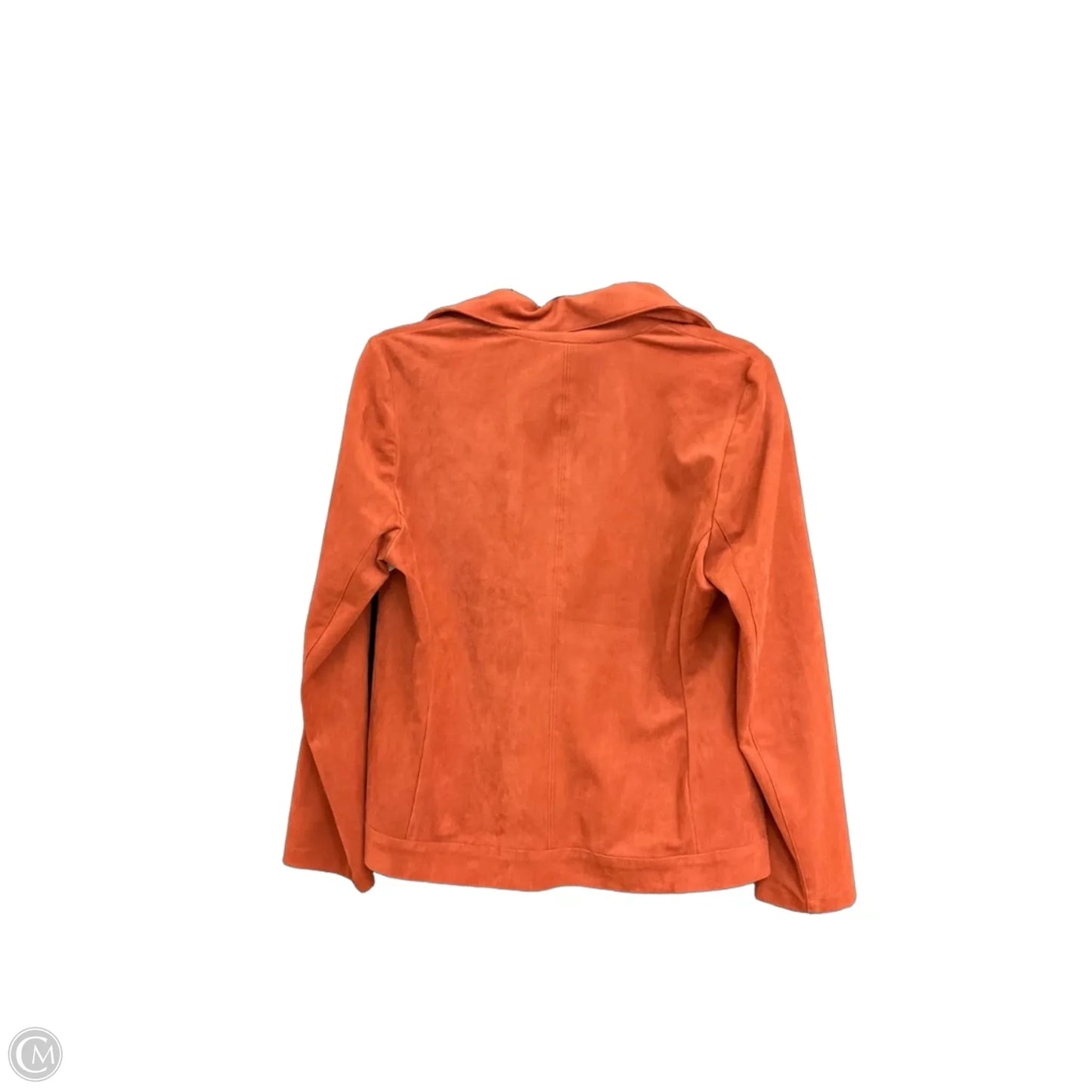 Jacket Leather By Chicos In Orange, Size: S