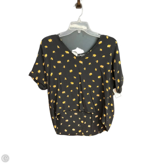 Top Short Sleeve By Madewell In Black & Yellow, Size: S