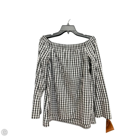 Top Long Sleeve Designer By Lafayette 148 In Black & White, Size: L