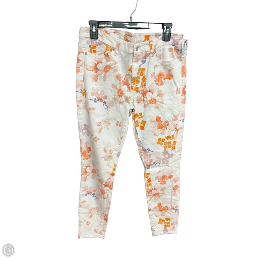Jeans Skinny By 7 For All Mankind In Floral Print, Size: 14