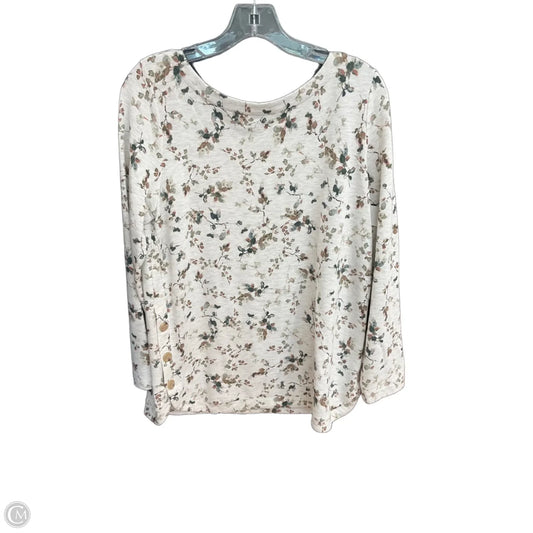 Top Long Sleeve By J. Jill In Floral Print, Size: Mp
