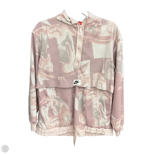 Athletic Jacket By Nike In Pink, Size: M