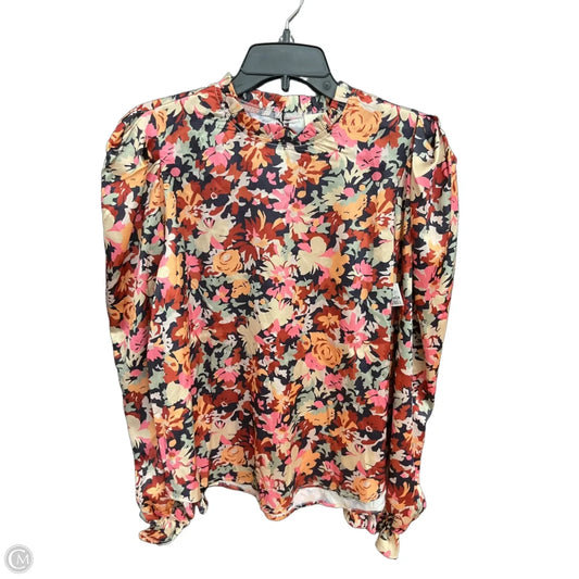 Top Long Sleeve By Betseys Boutique Shop In Floral Print, Size: M