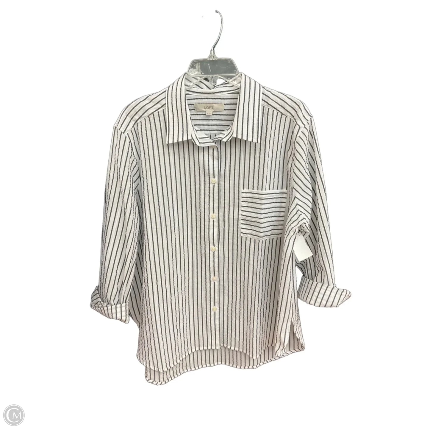 Top Long Sleeve By Loft In Striped Pattern, Size: Xl
