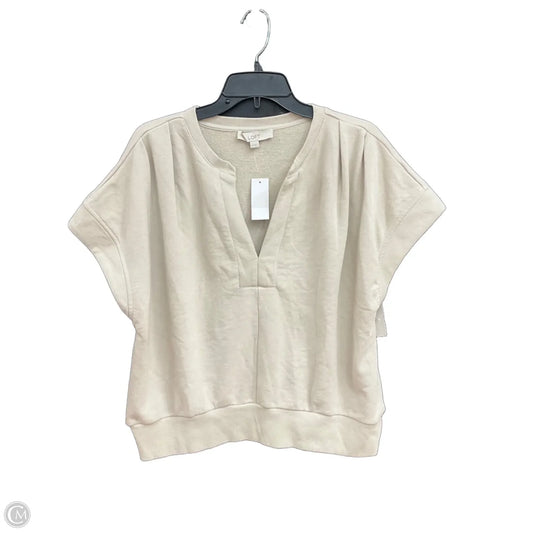 Top Short Sleeve By Loft In Cream, Size: Xl