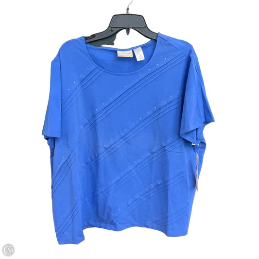 Top Short Sleeve By Alfred Dunner In Blue, Size: 2x