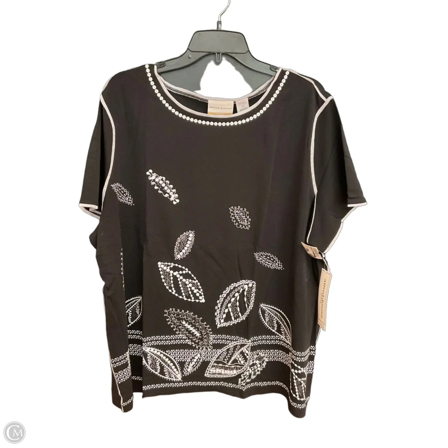Top Short Sleeve By Alfred Dunner In Black, Size: 2x
