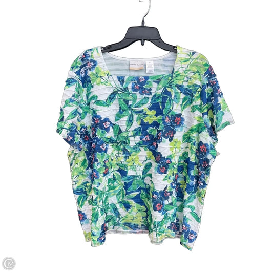 Top Short Sleeve By Alfred Dunner In Green, Size: 2x