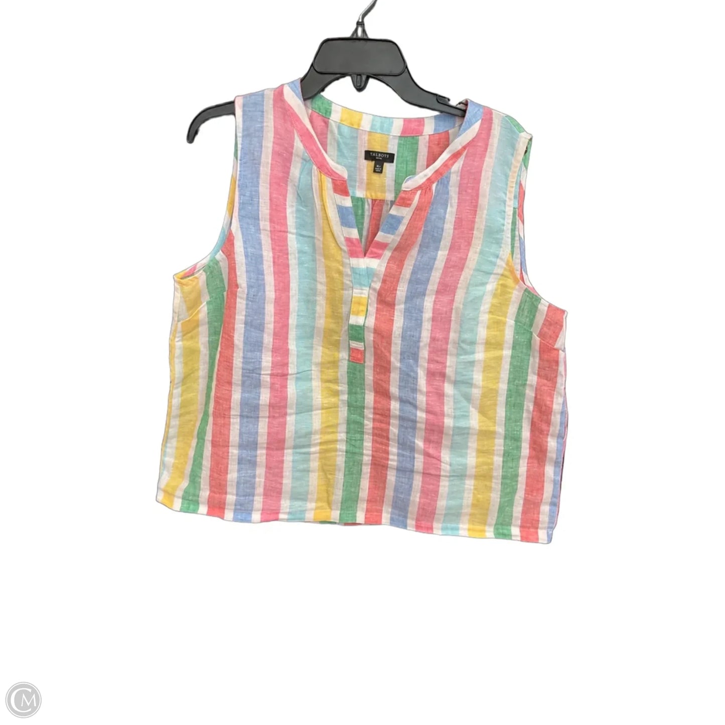 Top Sleeveless By Talbots In Striped Pattern, Size: Xl