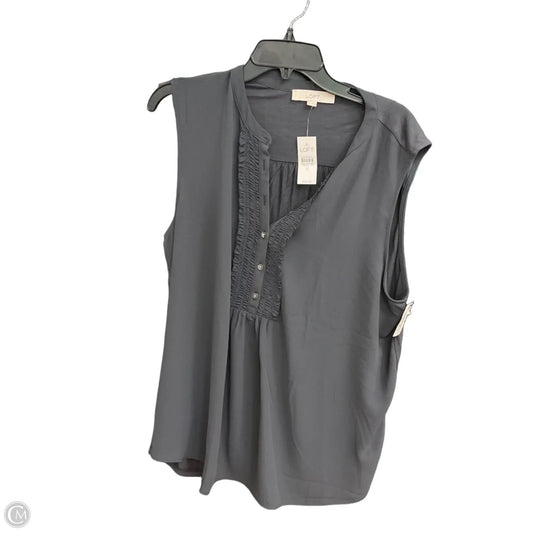 Top Sleeveless By Loft In Grey, Size: Xl