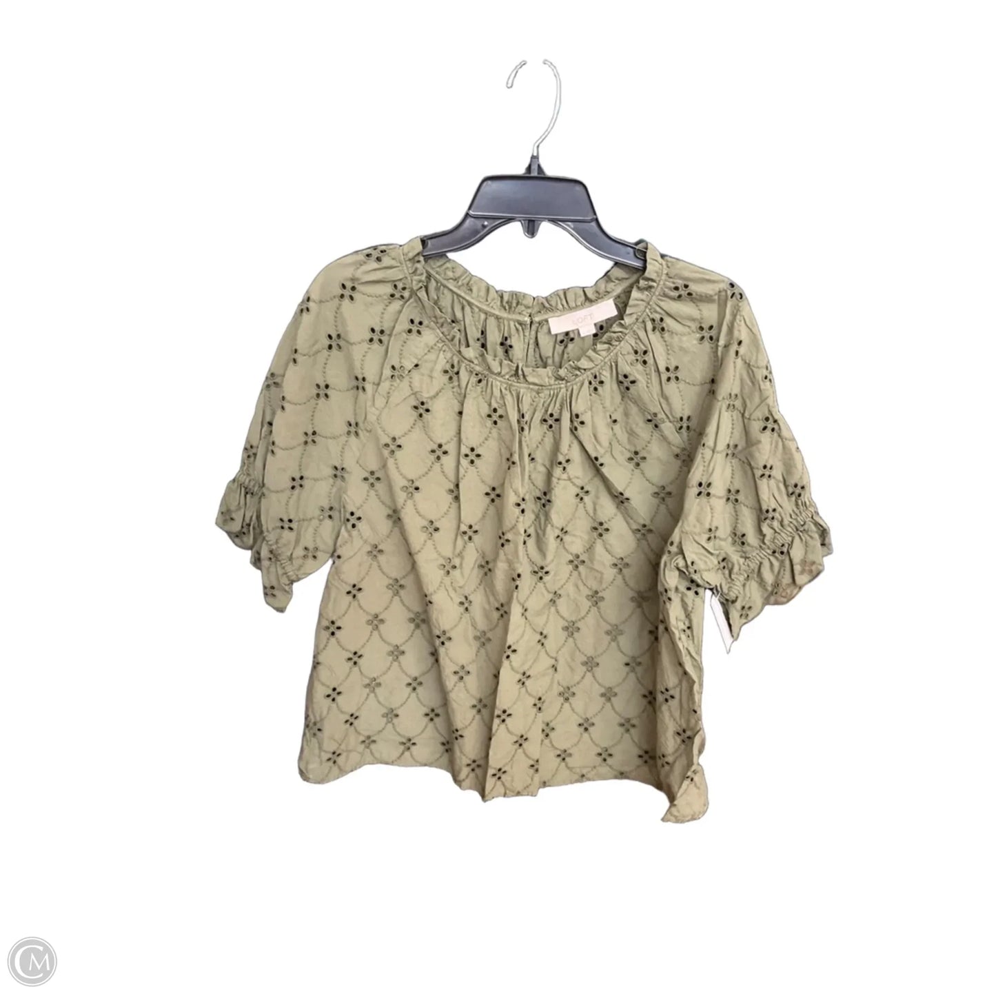 Top Short Sleeve By Loft In Green, Size: L
