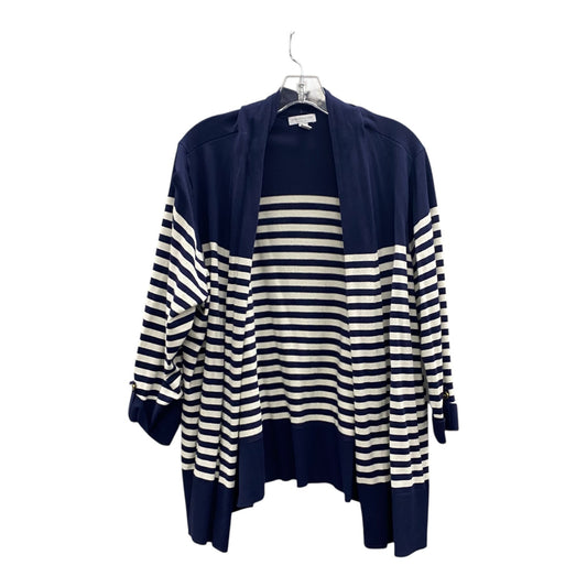 Sweater Cardigan By Charter Club In Blue, Size:3X