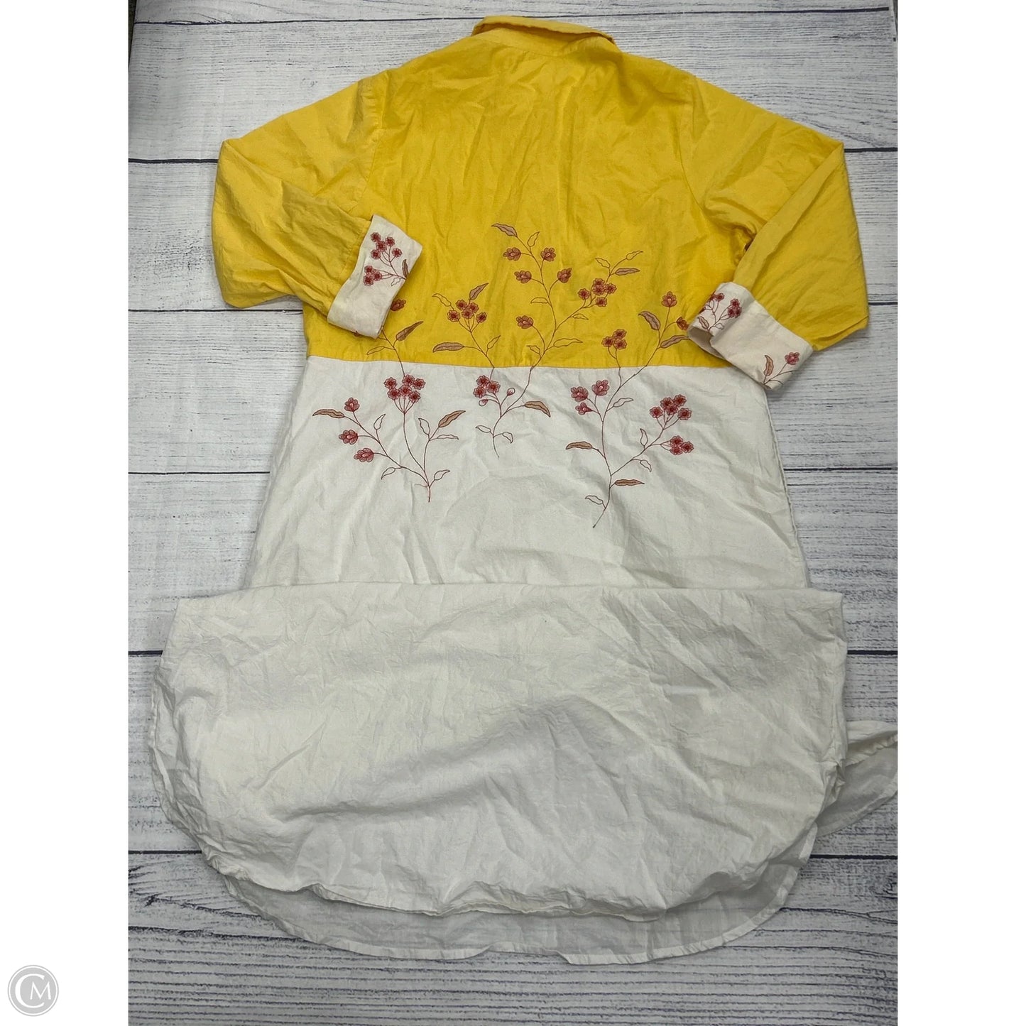 Dress Casual Maxi By Clothes Mentor In White & Yellow, Size: L