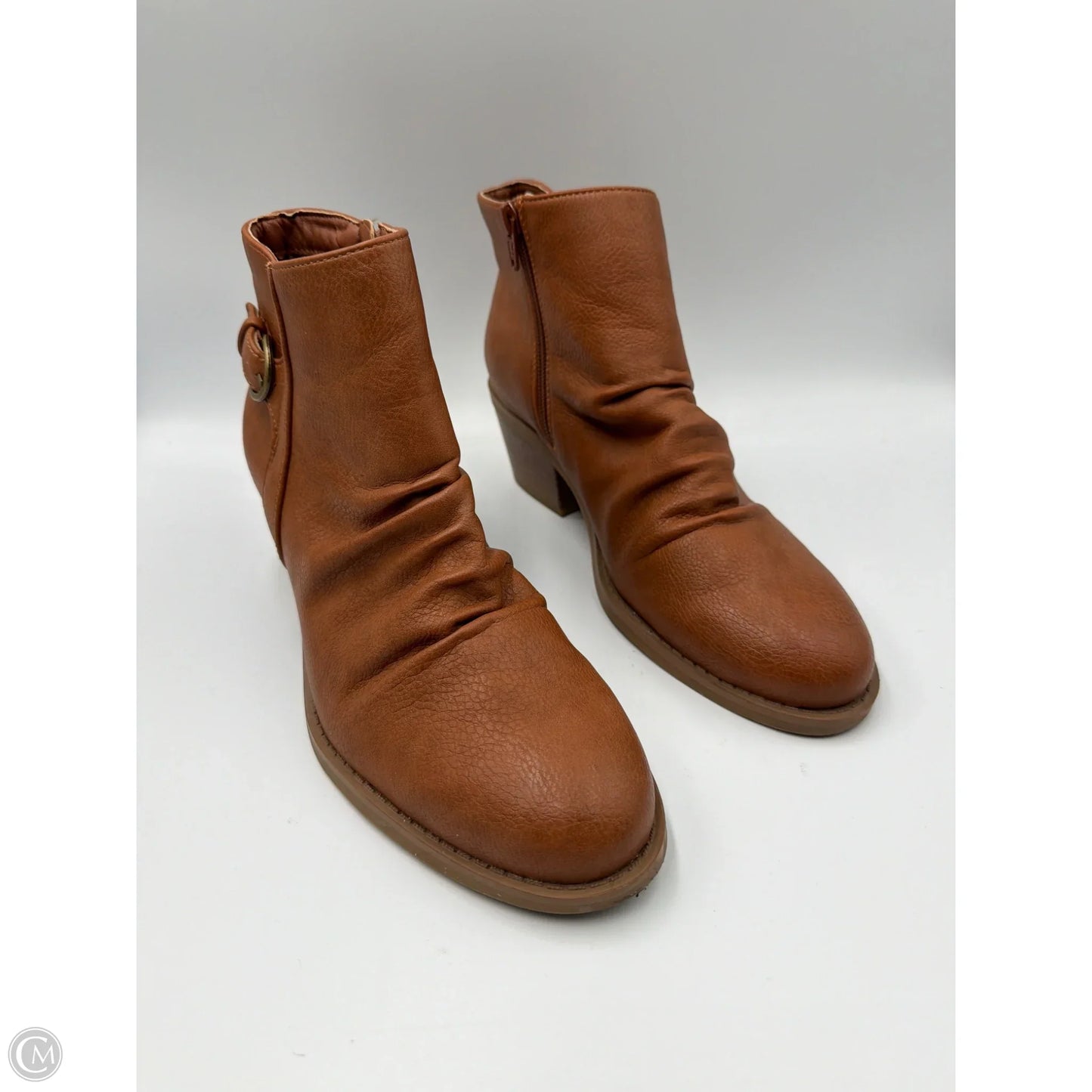 Boots Ankle Heels By Bare Traps In Brown, Size: 8.5