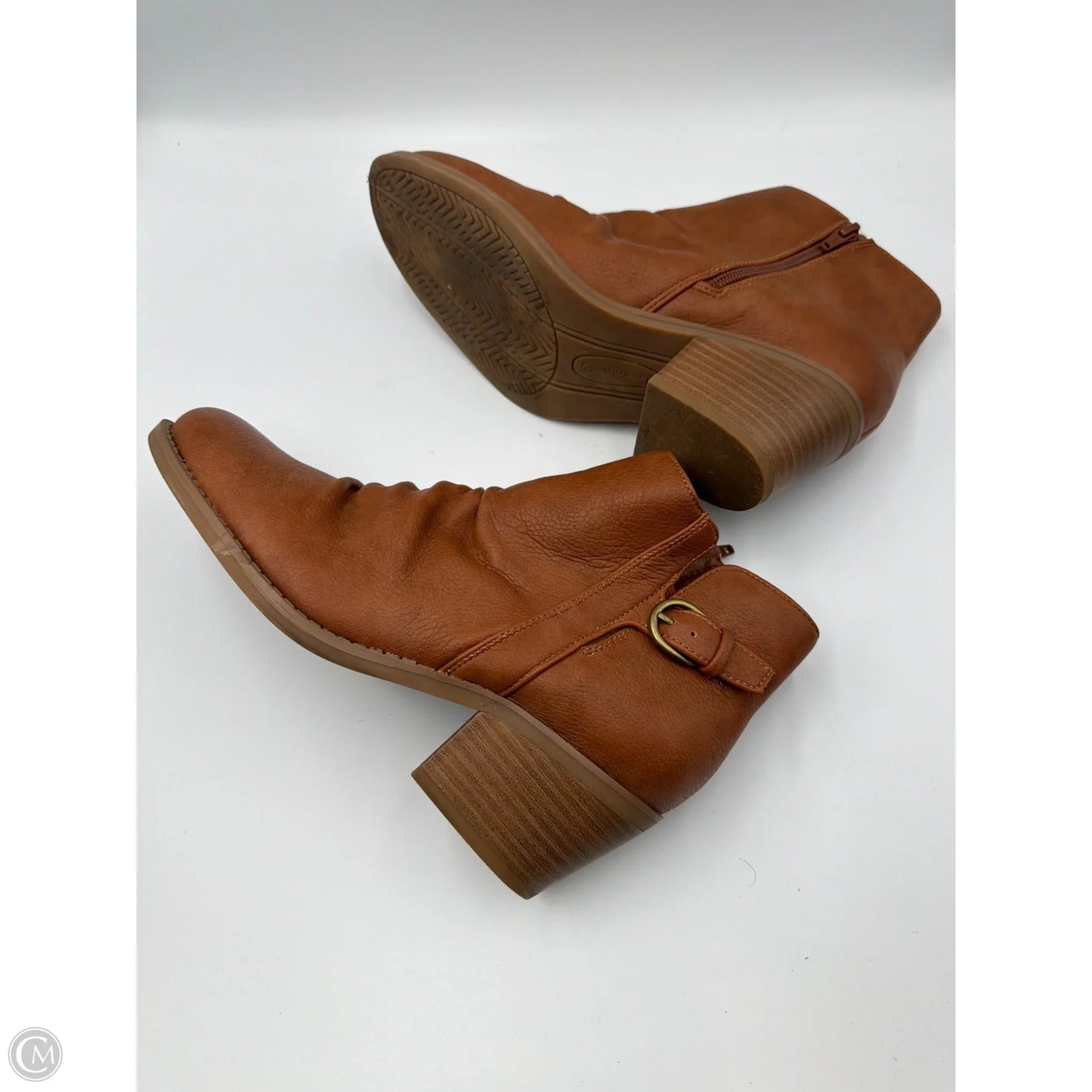 Boots Ankle Heels By Bare Traps In Brown, Size: 8.5